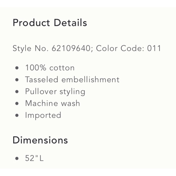 Anthropologie Pointelle Caftan NWT (One Size Fits all) - Picture 14 of 14